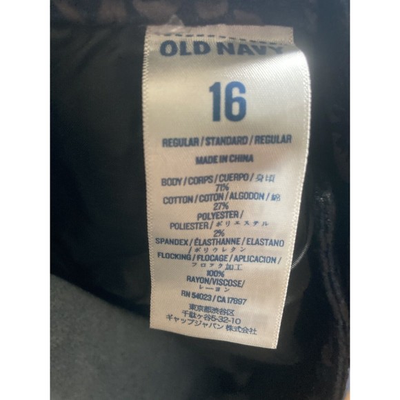 Old Navy Jean THE DIVA Pants Plus Size 16 Womens Blue Black Velvet Floral - Picture 7 of 7